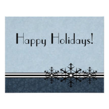 Invitation bleue de flocon de neige de vacances de