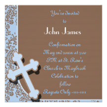 INVITATION BLEUE DE GARÇONS AVEC LA CONCEPTION CRO