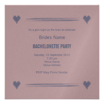 Invitation bleue de partie de Woodrose Bachelorett