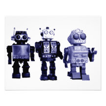 invitation bleue de robots