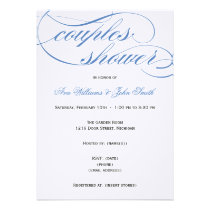 Invitation bleue élégante de douche de couples de  invitations