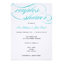 Invitation bleue élégante de douche de couples de  invitations