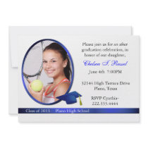 Invitation bleue et blanche de partie de photo d'o invitations