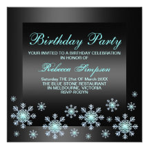 Invitation bleue et noire de neige élégante d'anni
