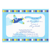 Invitation bleue mignonne de baby shower de garçon