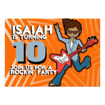 Invitation bleue orange de 10ème anniversaire de g