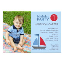 Invitation bleue rustique d'anniversaire de bateau