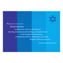 Invitation bleue tonale de Mitzvah de barre