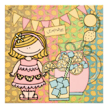 Invitation blonde d'anniversaire de limonade d'été