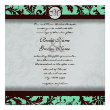 Invitation brun chocolat profonde de mariage damas