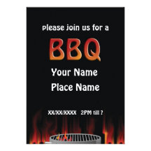 Invitation chaude flamboyante de BBQ