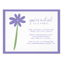 Invitation chérie de partie de fleur (pourpre)
