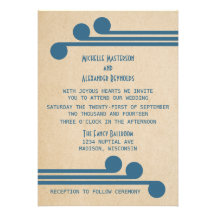 Invitation chic bleu de mariage de Deco