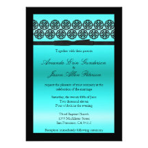 Invitation chic de mariage de turquoise avec l'arc