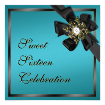 Invitation cintré de diamant turquoise et noir