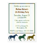 Invitation colorée d'anniversaire de chevaux