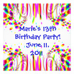 Invitation colorée de fête d'anniversaire d'amusem
