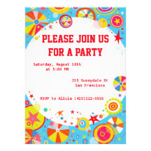 Invitation colorée super de partie