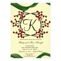Invitation contemporaine de fête de Noël de monogr