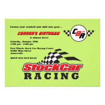 Invitation courante de courses d'automobiles
