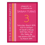 Invitation d'anniversaire avec des rayures cartes postales