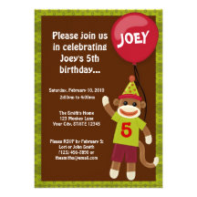 Invitation d'anniversaire d'affaires de singe de s