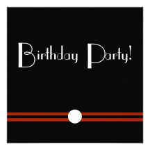 Invitation d'anniversaire d'art déco en noir et bl