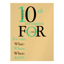 invitation d'anniversaire de 10 ans