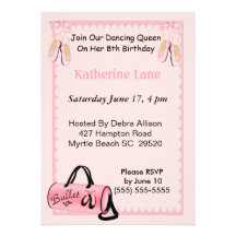 Invitation d'anniversaire de ballerine