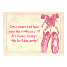 Invitation d'anniversaire de ballerine de ballet