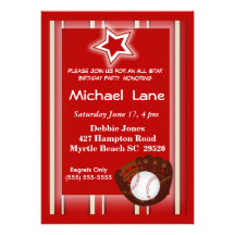 Invitation d'anniversaire de base-ball d'enfants