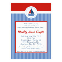 invitation d'anniversaire de bateau à voile de mar
