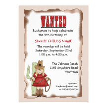 Invitation d'anniversaire de cow-girl