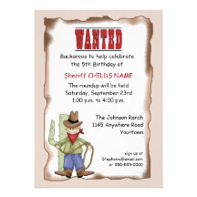 Invitation d'anniversaire de cowboy