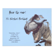 Invitation d'anniversaire de dinosaure de T-Rex