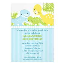 Invitation d'anniversaire de dinosaures d'amusemen