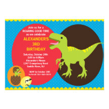 Invitation d'anniversaire de dinosaures d'amusemen