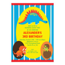 Invitation d'anniversaire de dinosaures d'amusemen