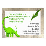 Invitation d'anniversaire de dinosaures verts