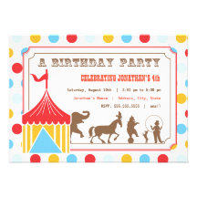 Invitation d'anniversaire de enfant - cirque