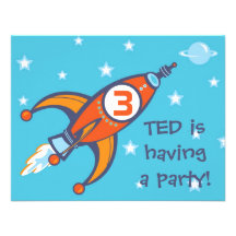Invitation d'anniversaire de enfant - Rocket