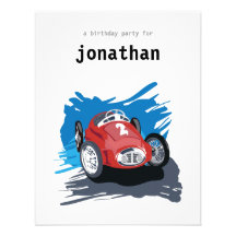Invitation d'anniversaire de enfant - voiture de c