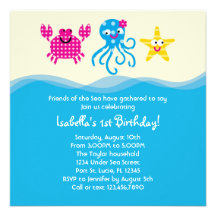 Invitation d'anniversaire de fille de créatures de
