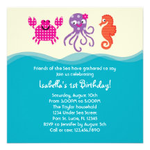 Invitation d'anniversaire de fille de créatures de