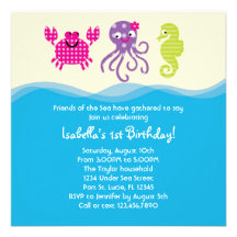 Invitation d'anniversaire de fille de créatures de