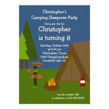 Invitation d'anniversaire de garçons de Sleepover 