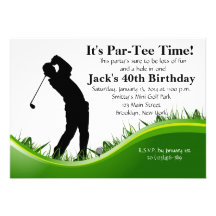 Invitation d'anniversaire de golf d'homme