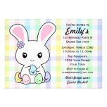 Invitation d'anniversaire de lapin de Kawaii Pâque