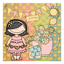 Invitation d'anniversaire de limonade d'été de fil