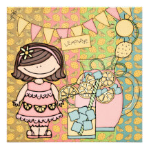 Invitation d'anniversaire de limonade d'été de fil